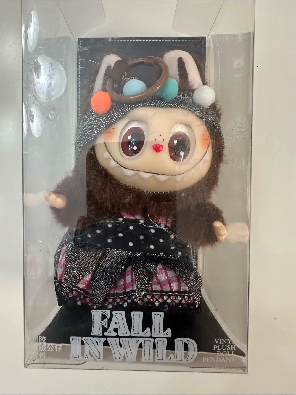 POP MART Labubu The Monsters Fall In Wild Plush Keychain Pendant - Authentic